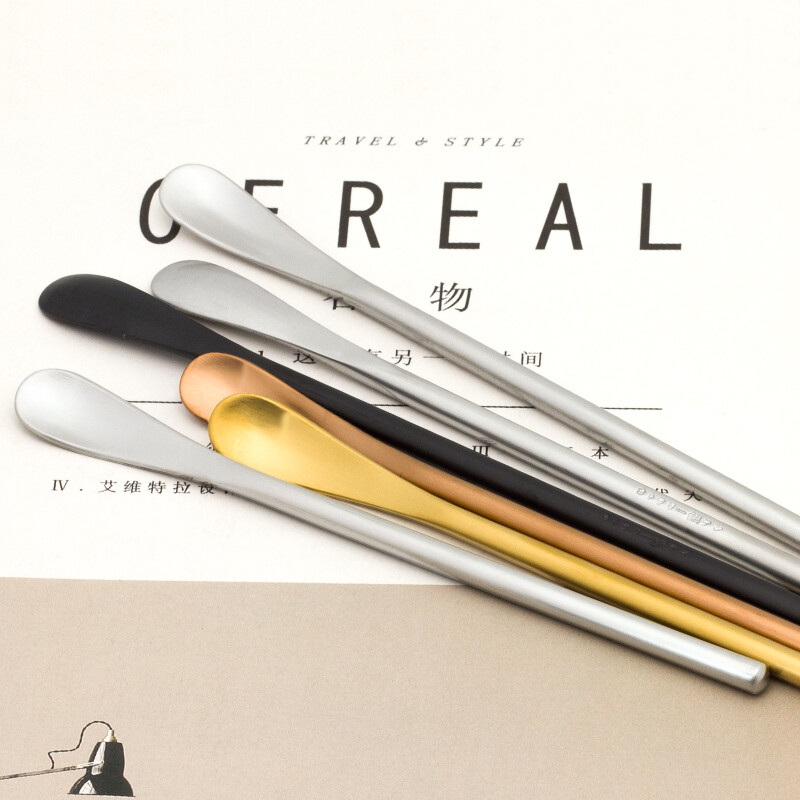 Nerūdijančio plieno kokteilių vyno maišymo ledo šaukštas ilga rankena arbatos kavos ir pieno gėrimo mini samtelis barmeno priedai įrankis