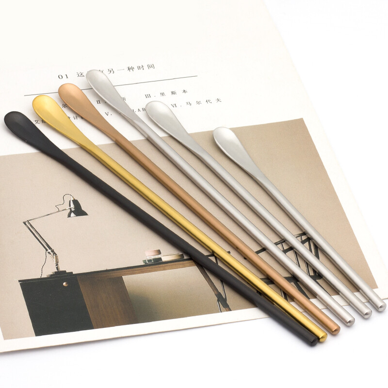 Nerūdijančio plieno kokteilių vyno maišymo ledo šaukštas ilga rankena arbatos kavos ir pieno gėrimo mini samtelis barmeno priedai įrankis