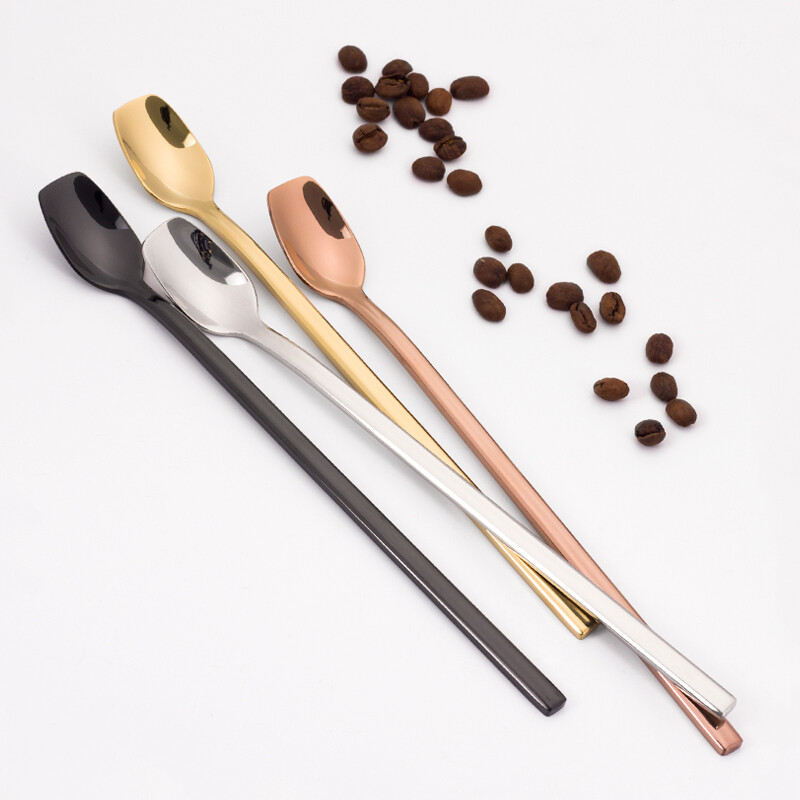 Nerūdijančio plieno kokteilių vyno maišymo ledo šaukštas ilga rankena arbatos kavos ir pieno gėrimo mini samtelis barmeno priedai įrankis