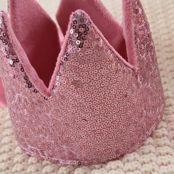 Baby Shower Girl Glitter Pink Crown Birthday Party Шапки Сценично представление Лента за глава Star Fairy Stick Princess Cosplay Prop