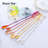 1 vnt kokteilių šaukštas nerūdijančio plieno Barmeno baro priedai Namų batonėliai Grafinas Įtaisai Šaunūs įrankiai Šokolado plytelė Metalinis šaukštas