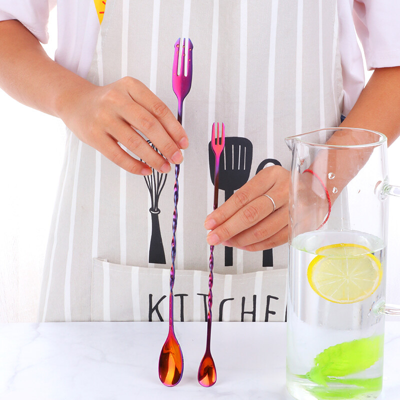 1 vnt kokteilių šaukštas nerūdijančio plieno Barmeno baro priedai Namų batonėliai Grafinas Įtaisai Šaunūs įrankiai Šokolado plytelė Metalinis šaukštas