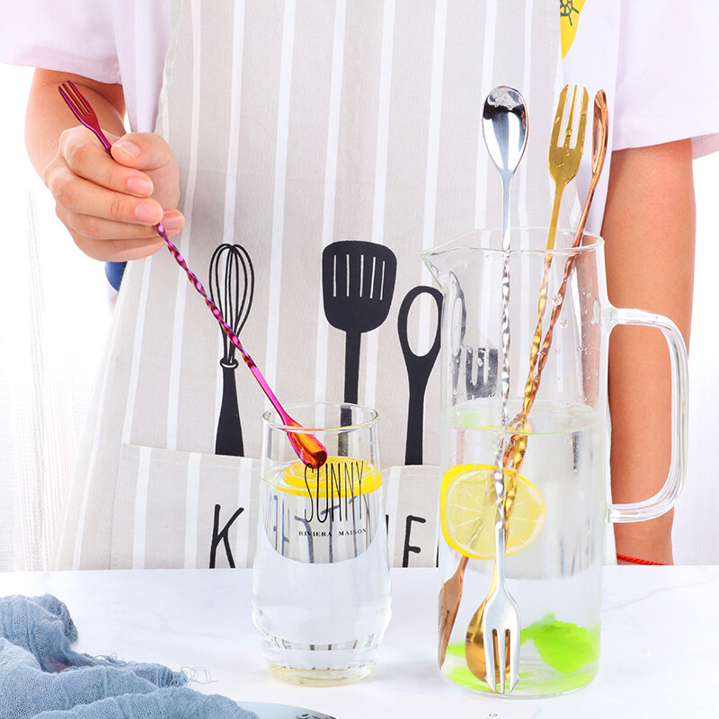 1 vnt kokteilių šaukštas nerūdijančio plieno Barmeno baro priedai Namų batonėliai Grafinas Įtaisai Šaunūs įrankiai Šokolado plytelė Metalinis šaukštas