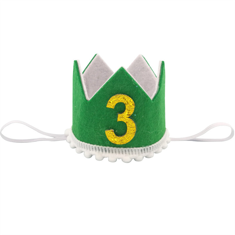 1 vnt 1 2 3 metų gimtadienio karūna galvos juosta vaikams 1-ojo gimtadienio kepurė Baby Shower Jubiliejaus džiunglių vakarėlio dekoravimo reikmenys