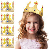 Aranykoronás születésnapi kalapok drágakővel, finom, állítható díszítéssel Lányok királynő fiú király gyerekek baba zuhany kellékek fotó kellékek