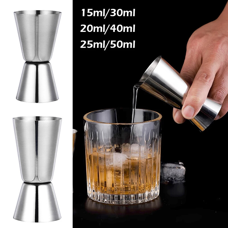 Rozsdamentes acél koktél shaker 15/30 ml vagy 20/40 ml vagy 25/50 ml mérőpohár dual Shot Drink Spirit Measure Jigger konyhai eszközök