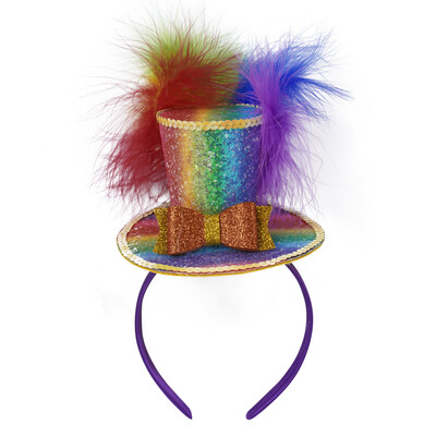 Lady Mini cilindersapka toll csillogó flitterekkel masni dekorációval elbűvölő fejpánt koktél teapartihoz sapka toll Fedoras kalap