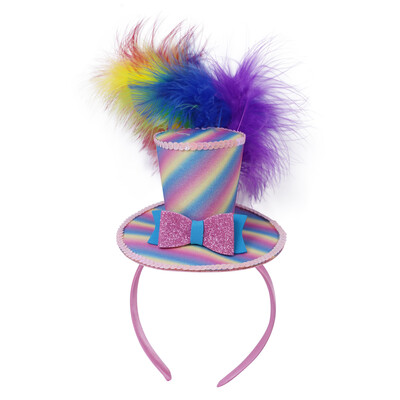 Lady Mini cilindersapka toll csillogó flitterekkel masni dekorációval elbűvölő fejpánt koktél teapartihoz sapka toll Fedoras kalap