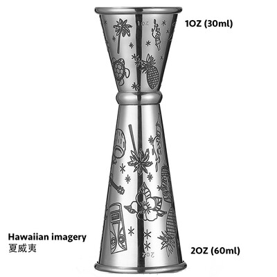 1 vnt japoniško stiliaus nerūdijančio plieno dvigubas kokteilių maišelis 1 uncijos / 2 uncijos