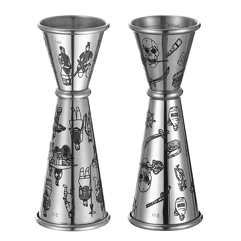 1 DB Japán stílusú Jigger, rozsdamentes acél dupla koktéldoboz 1 uncia