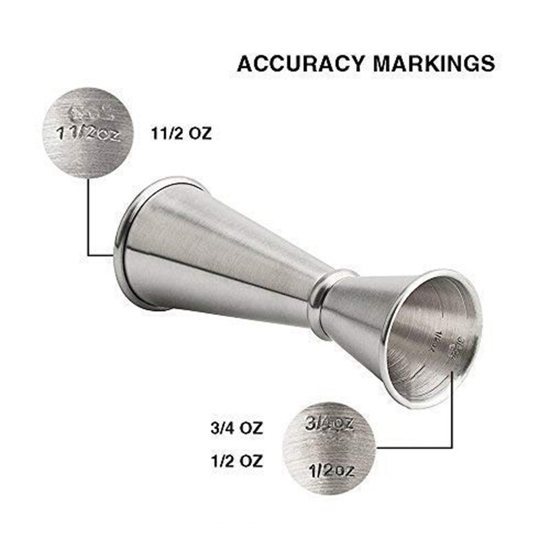 1 DB Japán stílusú Jigger, rozsdamentes acél dupla koktéldoboz 1 uncia