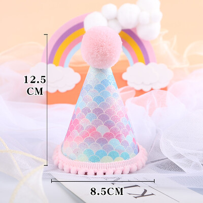 Zsákvászon korona babazuhany 1. születésnapi parti fejdíszek Sellő filc korona sapka fiú lány 1-6 éves vászon fejpánt kiegészítők