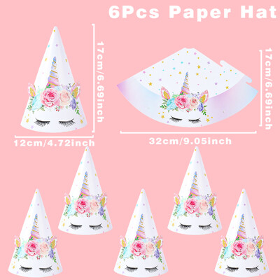 Egyszarvú papírsapkák szivárvány egyszarvú születésnapi buli dekoráció lányoknak 1. születésnapi parti kellékek Babazuhany Kids Favors Kalap