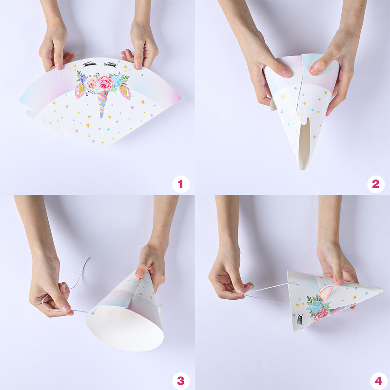 Egyszarvú papírsapkák szivárvány egyszarvú születésnapi buli dekoráció lányoknak 1. születésnapi parti kellékek Babazuhany Kids Favors Kalap