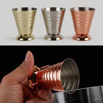 75ML Ανοξείδωτο ατσάλι Measure Cup Cocktail Tool Bar Mixed Drink Αξεσουάρ 3 σε 1 Cocktail Tools Bar Jigger Cup