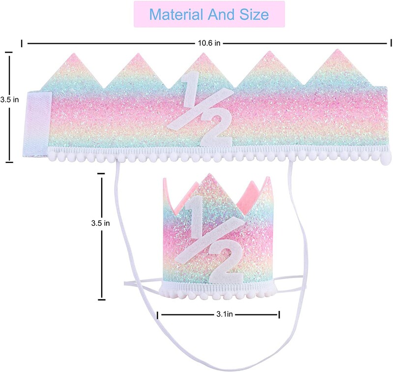Gyermek születésnapi parti dekoráció szivárvány féléves születésnapi koronás party dekorációs sapka