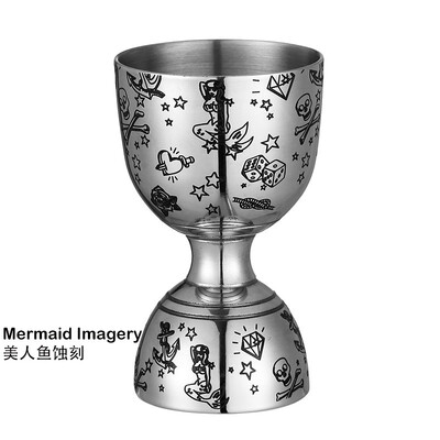 Bar Bell Jigger Cocktail Jigger, nerūdijančio plieno komercinė 2oz. / 1oz. Matavimo juostos įrankiai, juostos priedai