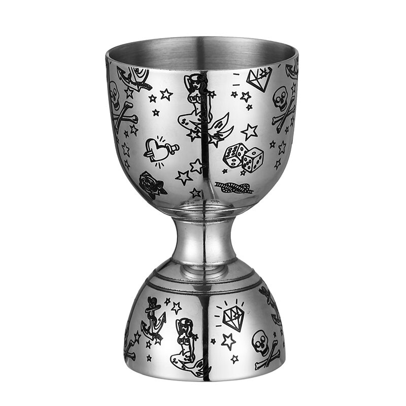 Bar Bell Jigger Cocktail Jigger, nerūdijančio plieno komercinė 2oz. / 1oz. Matavimo juostos įrankiai, juostos priedai