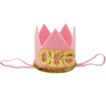 1Pcs Number One 1 2 3 Year Birthday Party Crown Headband Caps Girl 1st Birthday Party Photo Props First Anniversary Supplies