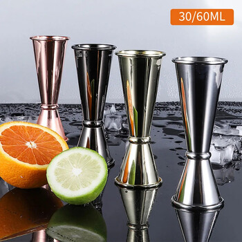 15/30 ml ή 30/60 ml Dual Shot Stainless Steel Measure Cup Cocktail Shaker Drink Spirit Measure Jigger Kitchen Barware Barware