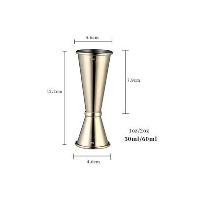 15/30 ml arba 30/60 ml dvigubo šrato nerūdijančio plieno matavimo puodelis kokteilių plaktuvas gėrimų spiritinis matavimo prietaisas, virtuvės baras, stalo įrankiai