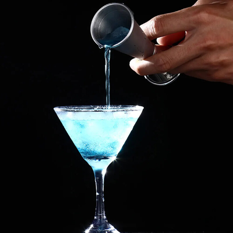 15/30 ml arba 30/60 ml dvigubo šrato nerūdijančio plieno matavimo puodelis kokteilių plaktuvas gėrimų spiritinis matavimo prietaisas, virtuvės baras, stalo įrankiai