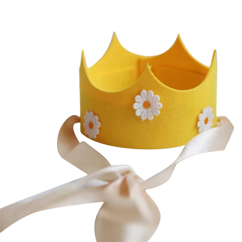 INS Vaikų Daisy Gimtadienio vakarėlio karūna Geltona Rožinė Gėlėta Skrybėlė saulėgrąžų tema Gimtadienio galvos apdangalai Vakarėlio fotorekvizitai