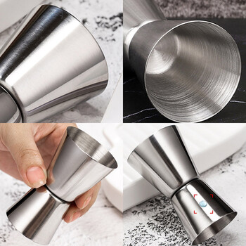 Κοκτέιλ από ανοξείδωτο χάλυβα Measuring Jigger Double Shaker Cup Shot Drink Spirit Measure Jigger Kitchen Gadgets Αξεσουάρ μπαρ