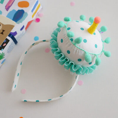 Karūnos torto kepuraitės vaikams Rožinė ir mėlyna Happy Birthday Cake galvos apdangalas puošniai apsirengti Dovana vaikams mergaičių gimtadienio vakarėliui Baby Shower