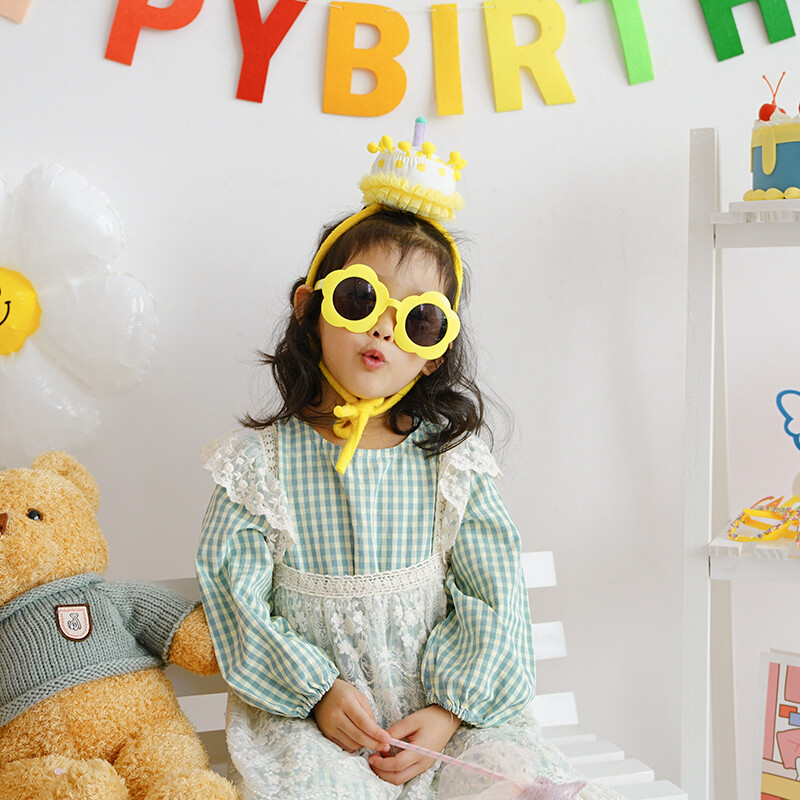 Karūnos torto kepuraitės vaikams Rožinė ir mėlyna Happy Birthday Cake galvos apdangalas puošniai apsirengti Dovana vaikams mergaičių gimtadienio vakarėliui Baby Shower