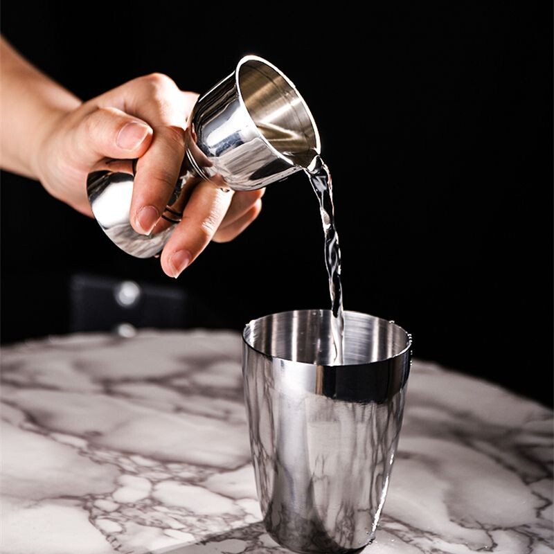 Pahar indian Aixiangru, Bubble Tea Jigger Instrumente profesionale pentru barman, accesorii de bucătărie din oțel inoxidabil, 30 ml, 60 ml