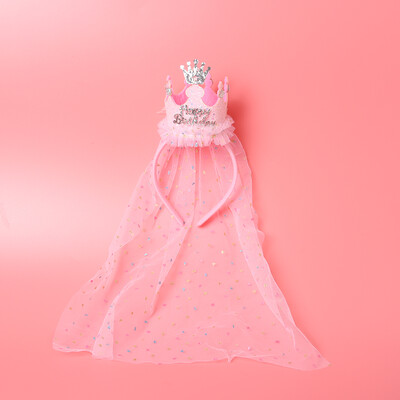 Mielos galvos juostelės vaikams Mergaitei princesei su gimtadieniu plaukų juosta su Bling verpalais Veil Skrybėlė Gėlė Vaikų vakarėlio plaukų aksesuarai