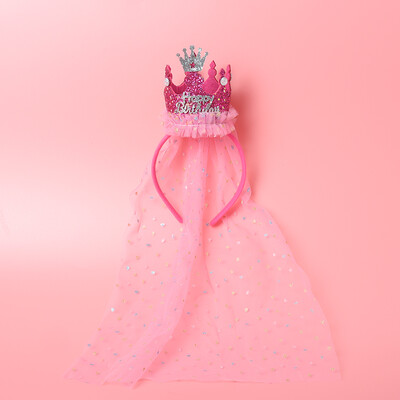 Mielos galvos juostelės vaikams Mergaitei princesei su gimtadieniu plaukų juosta su Bling verpalais Veil Skrybėlė Gėlė Vaikų vakarėlio plaukų aksesuarai