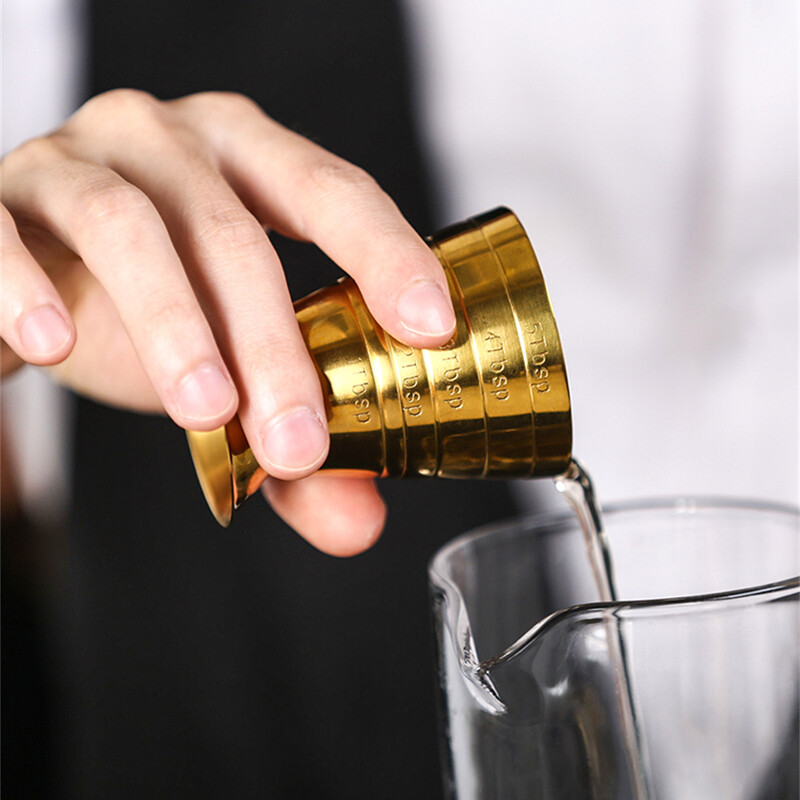 Rozsdamentes acél koktél mérőpohár 2,5 oz Bar Singer Jigger 15/30 25/50 cc Double Jigger japán stílusú mérőpohár szerszám