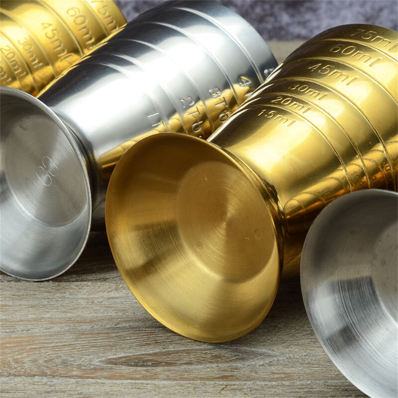 Rozsdamentes acél koktél mérőpohár 2,5 oz Bar Singer Jigger 15/30 25/50 cc Double Jigger japán stílusú mérőpohár szerszám