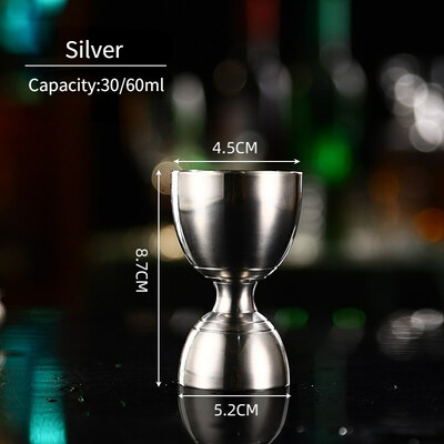 30/60 ml Praktikus mérőpohár koktél Jigger bár Mérő koktélpohár vékony derék Jigger koktéltartozékok