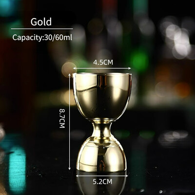 30/60 ml Praktikus mérőpohár koktél Jigger bár Mérő koktélpohár vékony derék Jigger koktéltartozékok