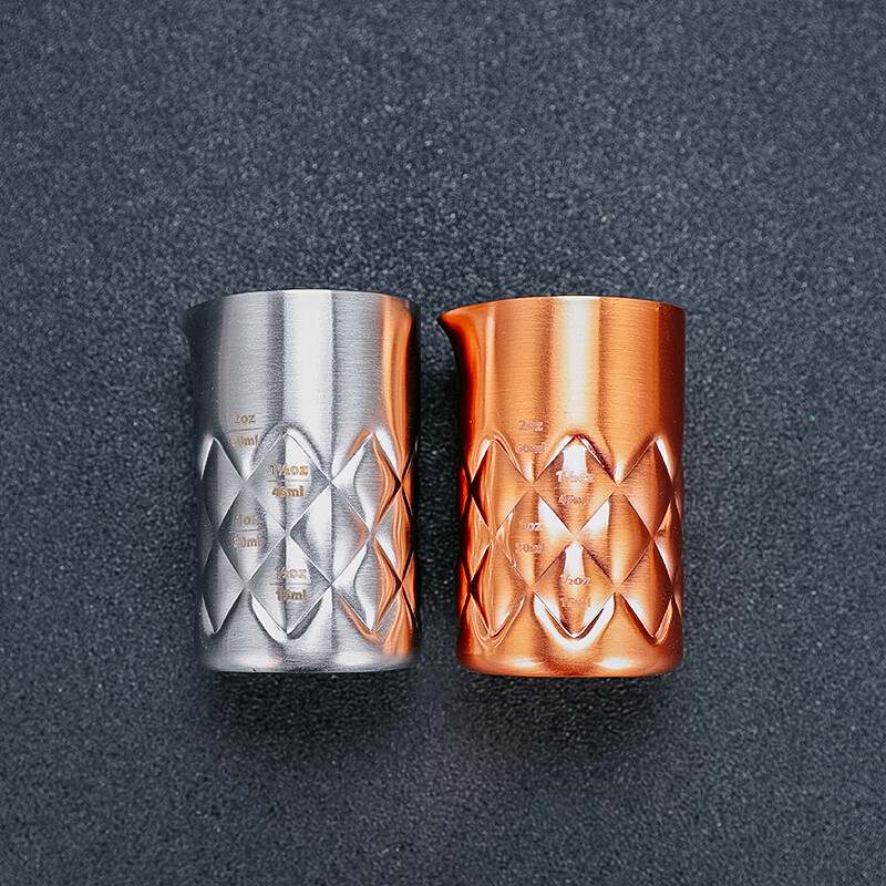 100 ml 304 matavimo puodelis Įrankiai Baro matuoklis Cocktail Jigger – metalinis strypas spirito matuoklis su išpylimo snapeliu sidabro/vario