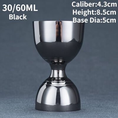 30/60ml Instrumente pentru ceașcă de măsurare Bară de măsură Jigger pentru cocktail Jigger pentru cocktail cu talie subțire Eleganță și practic