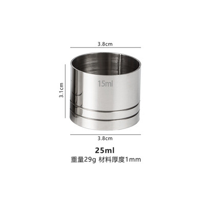 25/35/50 ml Nerūdijančio plieno matavimo puodelis Cilindrinis kokteilių uncijos Jigger vyno gėrimų matuoklis Barmeno butelių baro priedai