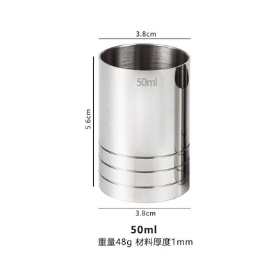 25/35/50 ml Nerūdijančio plieno matavimo puodelis Cilindrinis kokteilių uncijos Jigger vyno gėrimų matuoklis Barmeno butelių baro priedai