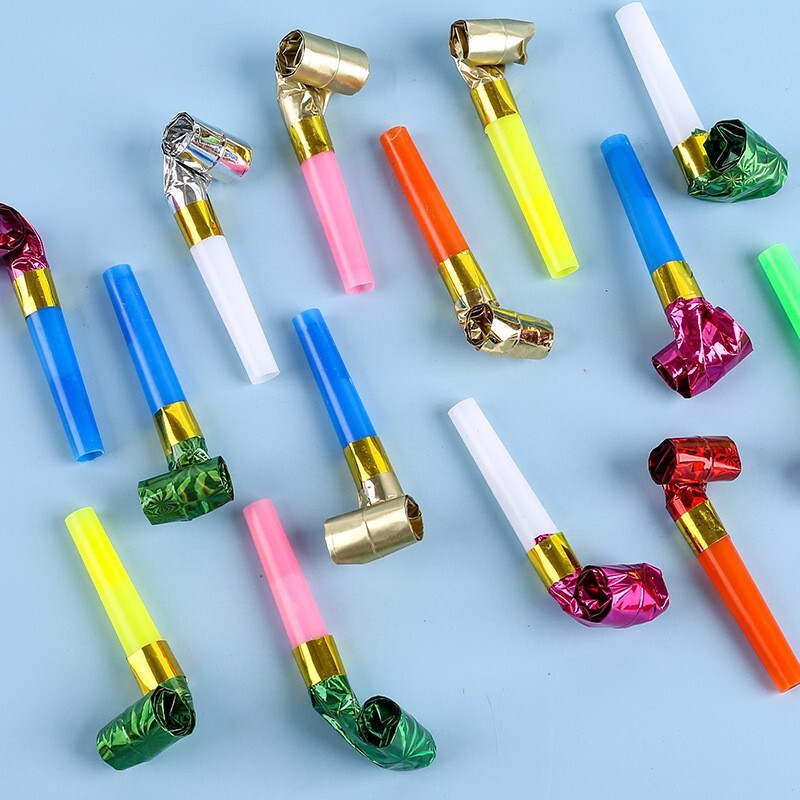 20 DB cukorka színű sárkány síp gyerek születésnapi parti műanyag játék sárkánytekercs trombita kellék