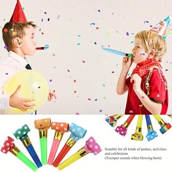 25 Pcs Party Colorful Blowers, Kids Birthday Party, Graduation New Years Party Noisemakers Musical Blowouts, Random Color