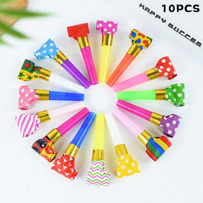 10db Új stílusú Vicces színes tornádó síp gyerekeknek játékok esküvői születésnapi parti mazsorett fújók zajkeltő kellékek