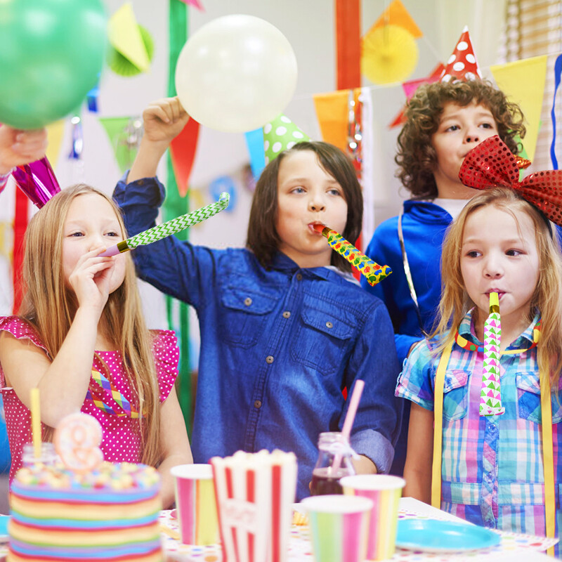 10db Új stílusú Vicces színes tornádó síp gyerekeknek játékok esküvői születésnapi parti mazsorett fújók zajkeltő kellékek