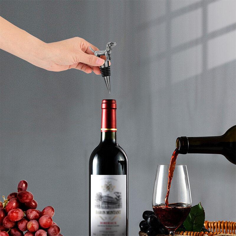 Kutya/macska dekoráció Borosüveg dugók Cink ötvözet szilikon rúd palack dekoráció palack dugó Bortartozékok Eszközök