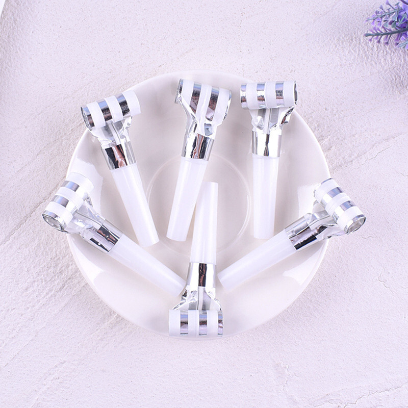 6 DB Blowout aranycsíkos pöttyös fólia környezetbarát parti kellékek Noise Maker születésnapi gyerekeknek játék síp díszítő kellékek