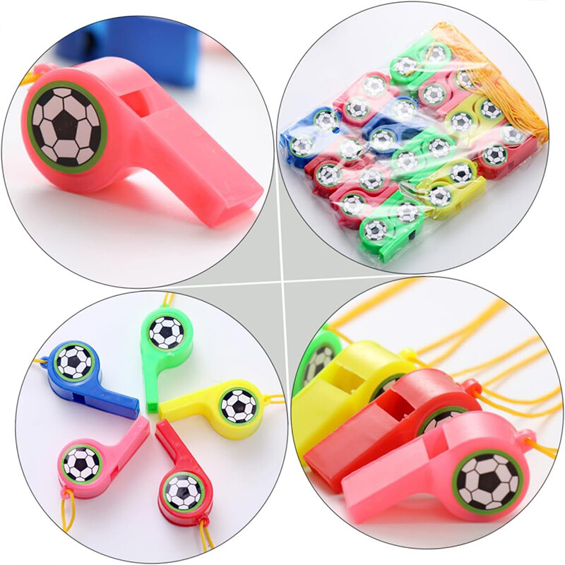 Színes futball témájú sípfoci játék Zajok készítő játékok gyerekeknek Születésnapi partik Karneváli Ajándékok Töltőanyagok
