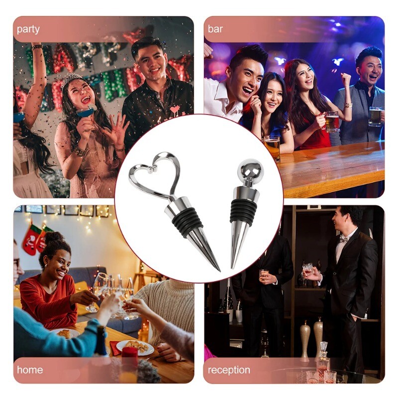 Borosüveg dugó Szív/golyó formájú vörösboros ital Pezsgő tartósító parafa Esküvői szívesség Ajándékok borkedvelőknek