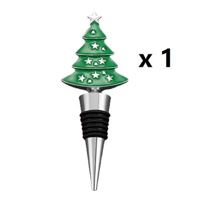 1db fém bordugó karácsonyfa borosüveg dugó, kitáguló italos palack dugó pezsgősüveg dugó dekoráció